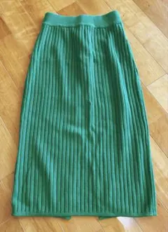 リブ編み　ニットタイトスカート F