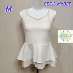 【美品】 CECIL McBEE ぺプラムトップス　ノースリーブ　C3