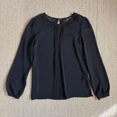ESTNATION bis レースブラウス 七分袖 黒 綿 36 C2389 - メルカリ