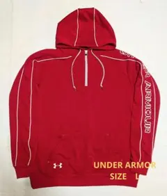 UNDER ARMOUR ハーフジップパーカー Lサイズ RED