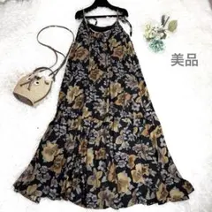 美品　フリーダ インドレーヨン プリント　キャミワンピース　フリーサイズ