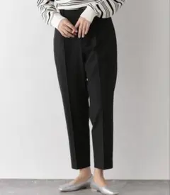 グローバルワーク　ウツクシルエットプレミアムスリムストレート　ブラック　L