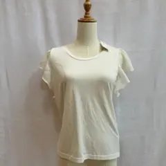 新品タグ付き付き✨LOWRYS FARMシフォンスリーブフレアカットソー（M）白のサムネイル