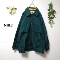 NIKE ウインドブレーカー M バックロゴ刺繍 グリーン