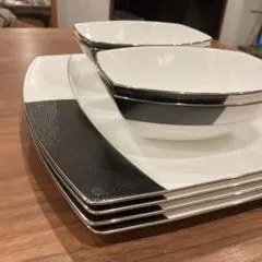 ねぇね様専用）NARUMI モダンなプレートと小鉢4点セット ホワイト/ブラック