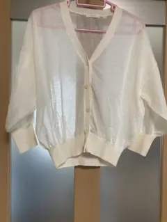 Te chichi透け感 五分袖カーディガン