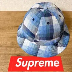 正規品　Supreme バケットハット　帽子 アメリカ製　ブルー　水色　チェック