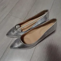 シルバー パンプス 25.0cm