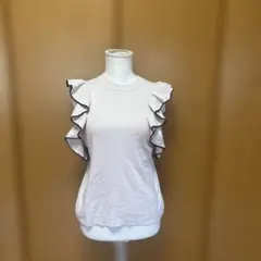 GRL フリルスリーブ リブニット 半袖 トップス
