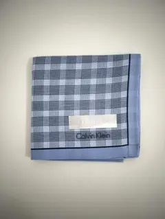 【新品】Calvin Klein ハンカチ　青チェック　未使用品
