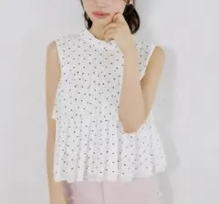 新品・完売品】朝日奈央さん着用ZARA ドット柄フリルノースリーブ 