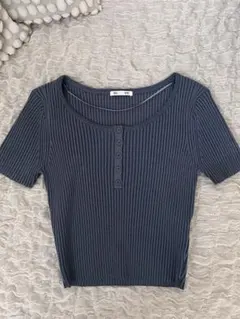 GU リブヘンリーネックセーター（半袖）のサムネイル