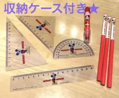 ミッキーマウス 定規セット HB鉛筆 消しゴム付き