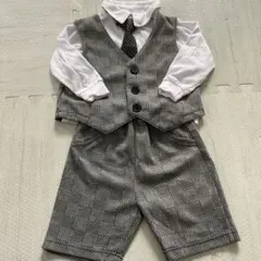 チェック柄 セレモニースーツ フォーマル　90サイズ　ベスト　男の子　入園式