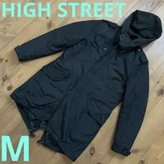 HIGH STREET メンズコート 上着 Mサイズ 裏地つき 黒 フードコート
