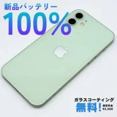 バッテリー100% iPhone12 64GB グリーン SIMフリー 本体