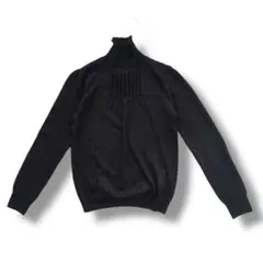 ハイネック　ニット　セーター Fサイズ　ブラック　黒　メンズ　長袖ウール100%