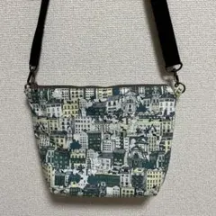 街並み柄 サコッシュ ショルダーバッグ　ハンドメイドのサムネイル