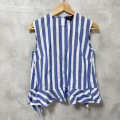 SACRA Tokyo サクラ　ノースリーブストライプシャツ　ブルー　38サイズ