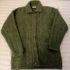 PARAS グリーン カーディガン M 古着