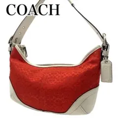 ✨希少カラー✨COACH　SOHO　アクセサリーポーチ　シグネチャー　レッド