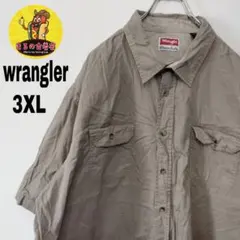 USA古着 wrangler　半袖ボタンシャツ3XL　ブラウン