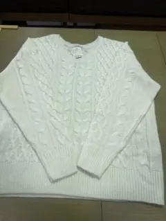 chocol raffine robe ホワイト Vネック セーター