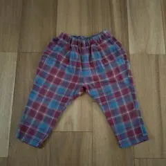 チェック柄ゴム入りパンツ