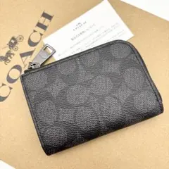 【COACH☆新品】ジップ キー ケース☆シグネチャー キャンバス☆レザー☆
