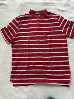 Polo by Ralph Lauren 赤白ストライプ ポロシャツ XXL