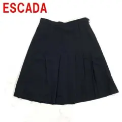 A5479 エスカーダ ひざ丈スカート ウール プリーツ 裏地あり 黒 38のサムネイル