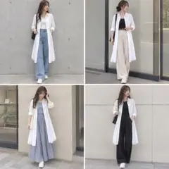 ロング丈 ホワイトシャツ 長袖 羽織り