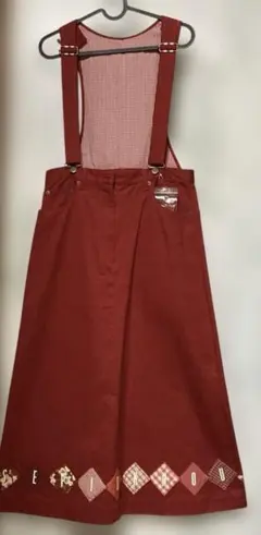 ピンクハウス　ジャンパースカート　赤色　パッチワーク