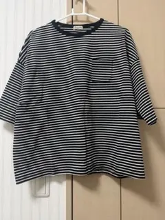 Samansa Mos2 ボーダーTシャツ ポケット付き フリーサイズのサムネイル