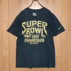 00s y2k NIKE ナイキ Ｔシャツ スーパーボウル スウッシュロゴ Ｍ