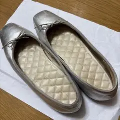 シルバー リボン　バレエシューズ　PICHE ABAHOUSE ピシェアバハウス