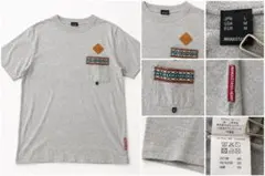 MANASTASH マナスタッシュ ヘンプ混 Tシャツ グレー Lポケット刺繍のサムネイル