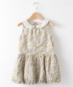 【美品】プティマイン 花柄バルーンワンピース リバティ柄 110cm