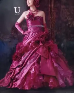 【値下げ】カラードレス 上戸彩プロデュース U ワインピンク 9～13号