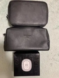 カタール航空ビジネスクラスアメニティ　DIPTYQUE ブラックポーチ