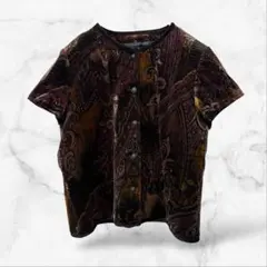 半袖ジャケット 日本製 総柄 個性的 レトロ ボタンダウン パワーショルダー 上