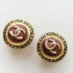 CHANEL シャネル イヤリング ココマーク ゴールド ブラウン ヴィンテージ