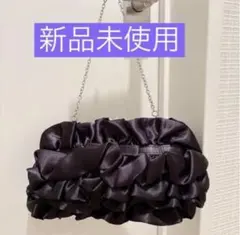 【新品未使用】 フリルリボンパーティーBAG ブラックのサムネイル