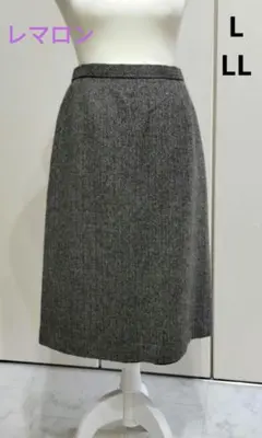 値下げ★【No:S20】レマロン スカート 秋冬 L LL 毛100%