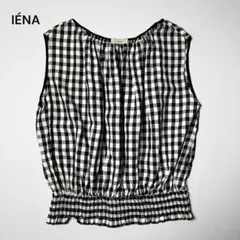 IENA イエナ シャーリングノースリーブブラウス ギンガムチェック柄 春夏