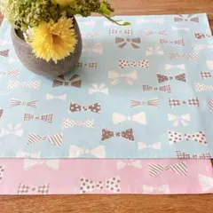 30×40 くすみリボン♡ランチョンマット2枚 女の子 入園入学 給食ナフキン