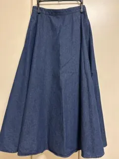 ユニクロ古着　デニム フレアロングスカート Ｓ