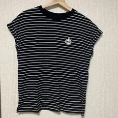 GU ボーダー 半袖Tシャツ ちいかわサングラスうさぎ刺繍 ネイビーのサムネイル