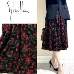 Sybilla シビラ　29,000円　花刺繍　ロングスカート　黒　M 日本製のサムネイル
