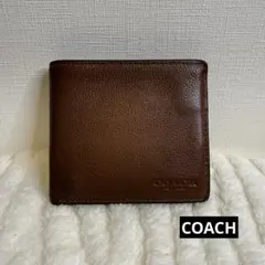COACH コーチ 二つ折り財布 レザー 本革 ブラウンのサムネイル